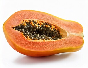 papaya fruit isolated on a white background