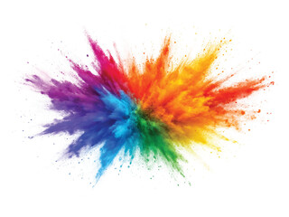 &ldquo;Colorful Powder Explosion on White Background &ndash; Vibrant Abstract Burst of Energy&rdquo;