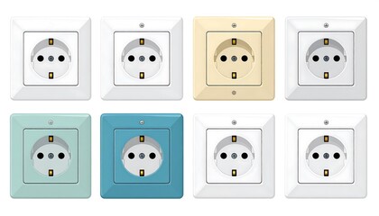 Various color electrical outlets