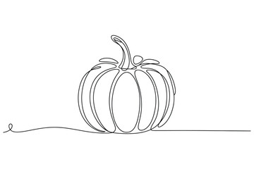 Minimalist One-Line Art of a Small Pumpkin