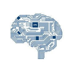 Symbol artificial intelligence in the form of a brain