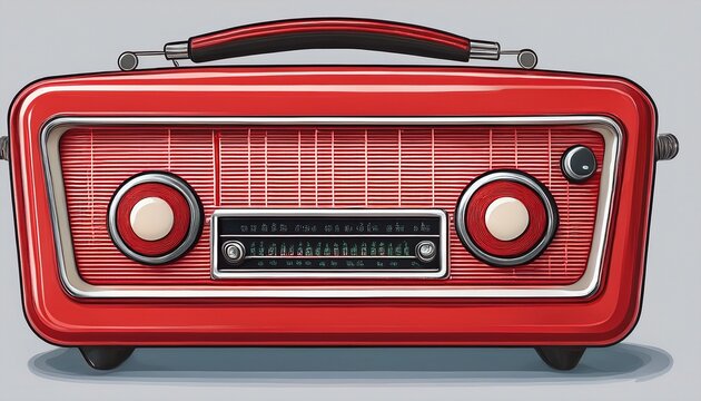 red vintage radio receiver