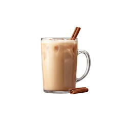 Iced Cinnamon Chai Latte in Clear Glass Mug