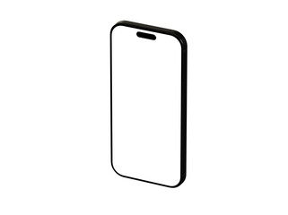 High-quality image of a black smartphone with a blank screen, perfect for app presentations or website mockups.
