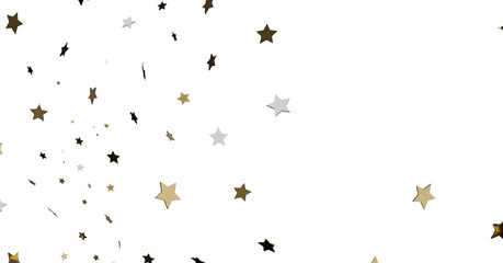 Gold and Silver Star Confetti Background