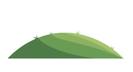 Minimalist Illustration of a Gentle Green Hill with Subtle Vegetation Highlights and Soft Gradient Sky Background