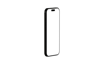 High-quality image of a black smartphone with a blank screen, perfect for app presentations or website mockups. Download now!
