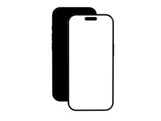 High-quality image of a black smartphone mockup, showcasing two angles. Ideal for app presentations or website designs.