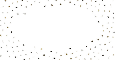 Gold, Silver & Black Star Confetti Frame