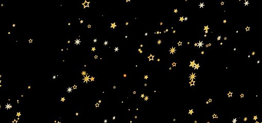 Sparkling gold stars on black. Perfect for holidays, celebrations, and more!