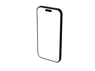 High-quality image of a black smartphone with a blank screen, perfect for app presentations or mobile phone designs.