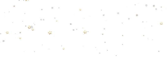 Beautiful winter background with gold stars and silver snowflakes. Perfect for holidays.