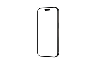 High-quality stock photo of a black smartphone with a blank screen, perfect for app presentations or website design mockups.