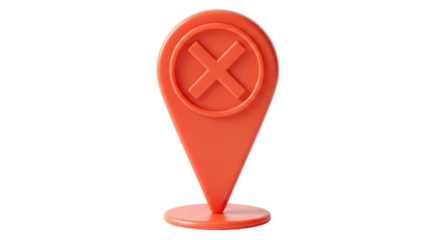Isolated Map Pin with X