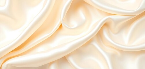 Obraz premium Luxurious, creamy white satin fabric with subtle sheen, bridal, soft