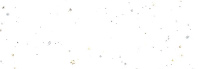 Sparkling festive background with silver snowflakes and gold stars. Perfect for holidays and celebrations.
