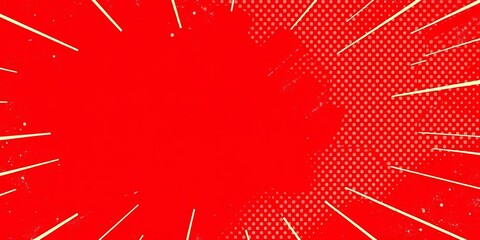 Retro red comic book background with lightning bolt, halftone dots, and pop art style , boom, comic book