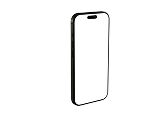 High-quality image of a black smartphone with a blank screen, perfect for app presentations or website mockups. Download now!