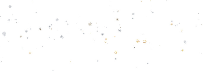Festive winter background with silver snowflakes and gold stars. Perfect for holiday designs.