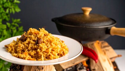 A plate of fragrant rice dish