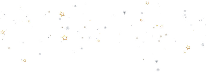 Festive background with gold stars and silver snowflakes. Perfect for holidays and celebrations.