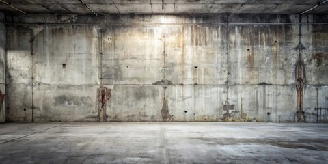 Grungy Industrial Concrete Room  A Weathered Wall and Floor Background