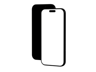 High-quality image of a black smartphone mockup with a blank screen, perfect for app presentations and website designs.