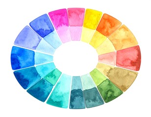 Watercolor color wheel