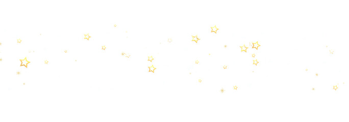 Sparkling gold stars scattered on a white background. Perfect for festive designs.