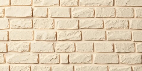 Obraz premium Beige stone brick wall seamless texture A close-up shot of a light beige brick wall, ideal for background use, tileable, photo