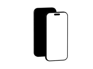 High-quality mockup of two black smartphones with blank screens. Perfect for app presentations or website designs.