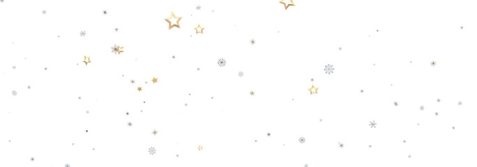 Festive holiday background with gold stars and silver snowflakes. Perfect for Christmas, New Year, or winter designs.