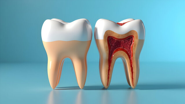 Split-Screen Visualization: Gleaming vs Decay-Riddled Molars