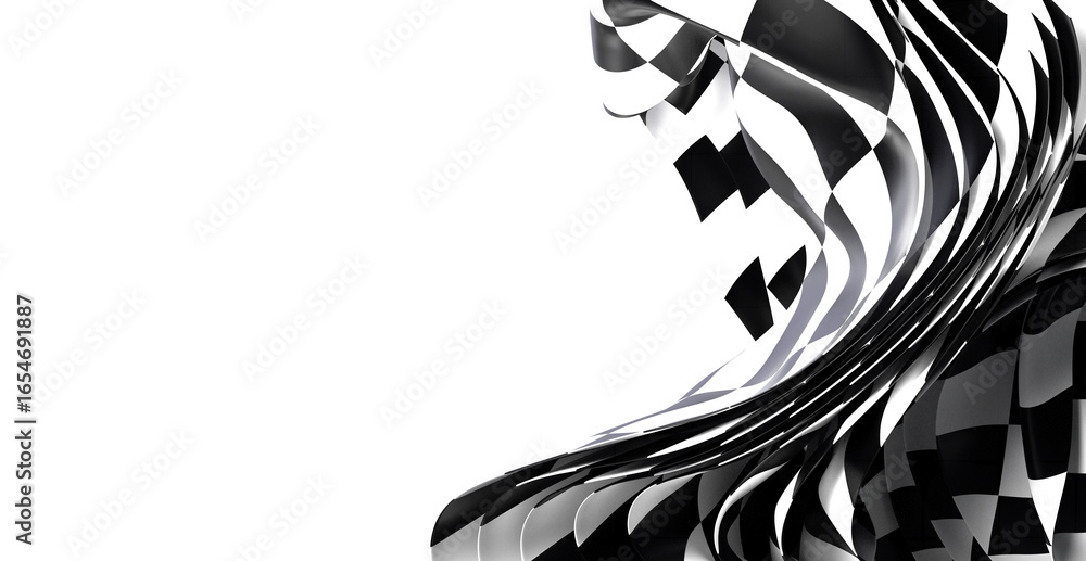 Poster high-resolution image of an abstract design with black and white checkered pattern. ideal for backgr