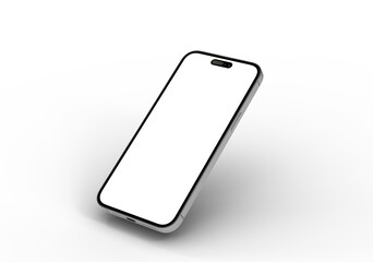 High-quality image of a modern smartphone with a blank screen, perfect for app presentations or website mockups.