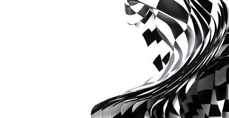 High-resolution image of an abstract design with black and white checkered pattern. Ideal for...