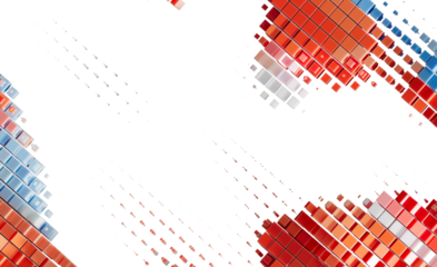 Abstract Red Blue Cube Mosaic Background Texture