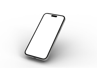 High-quality image of a modern smartphone with a blank screen, perfect for app presentations or website mockups.