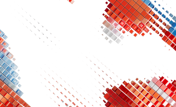 Abstract Red Blue Cube Mosaic Background Texture