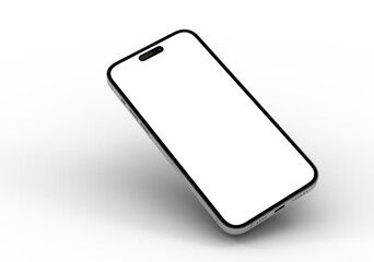 High-quality image of a modern smartphone with a blank screen, perfect for app presentations or website mockups.