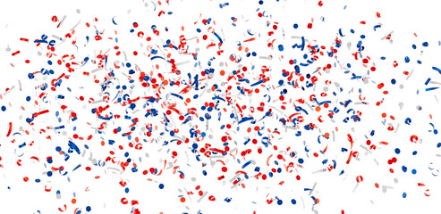 Patriotic confetti explosion, perfect for holidays and celebrations. Download this high-resolution image for your projects.