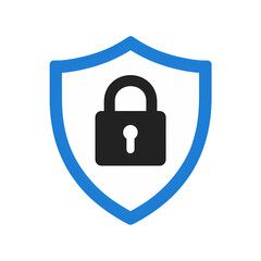 Cyber Security Shield Icon in Modern Flat Vector Design Isolated 