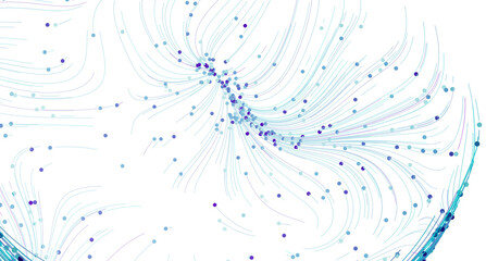 Unique abstract background with flowing lines and data points. Perfect for tech, AI, or science concepts.
