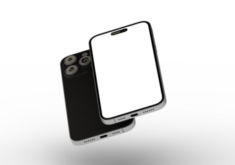 High-quality stock photo of a black iPhone 12 Pro Max mockup with blank screen. Perfect for app presentations.