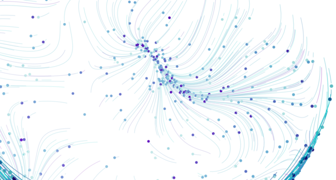 Unique abstract background with flowing lines and data points. Perfect for tech, AI, or science concepts.