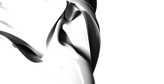 Stunning abstract image of flowing black and white shapes. Perfect for modern designs.