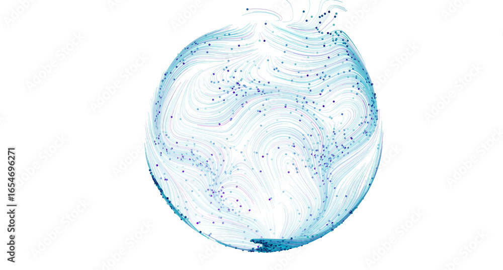 Poster stunning abstract image of a blue data sphere, perfect for tech and ai projects.