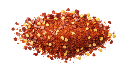 Isolated Crushed Red Pepper Flakes
