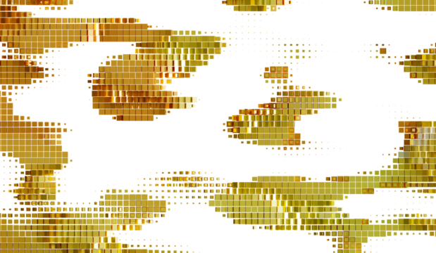 Golden square pixel art, abstract background.  Perfect for modern design projects.