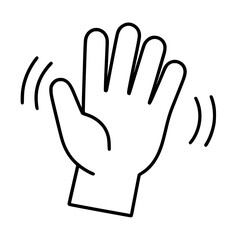 Obraz premium Simple line drawing of a hand in a waving gesture